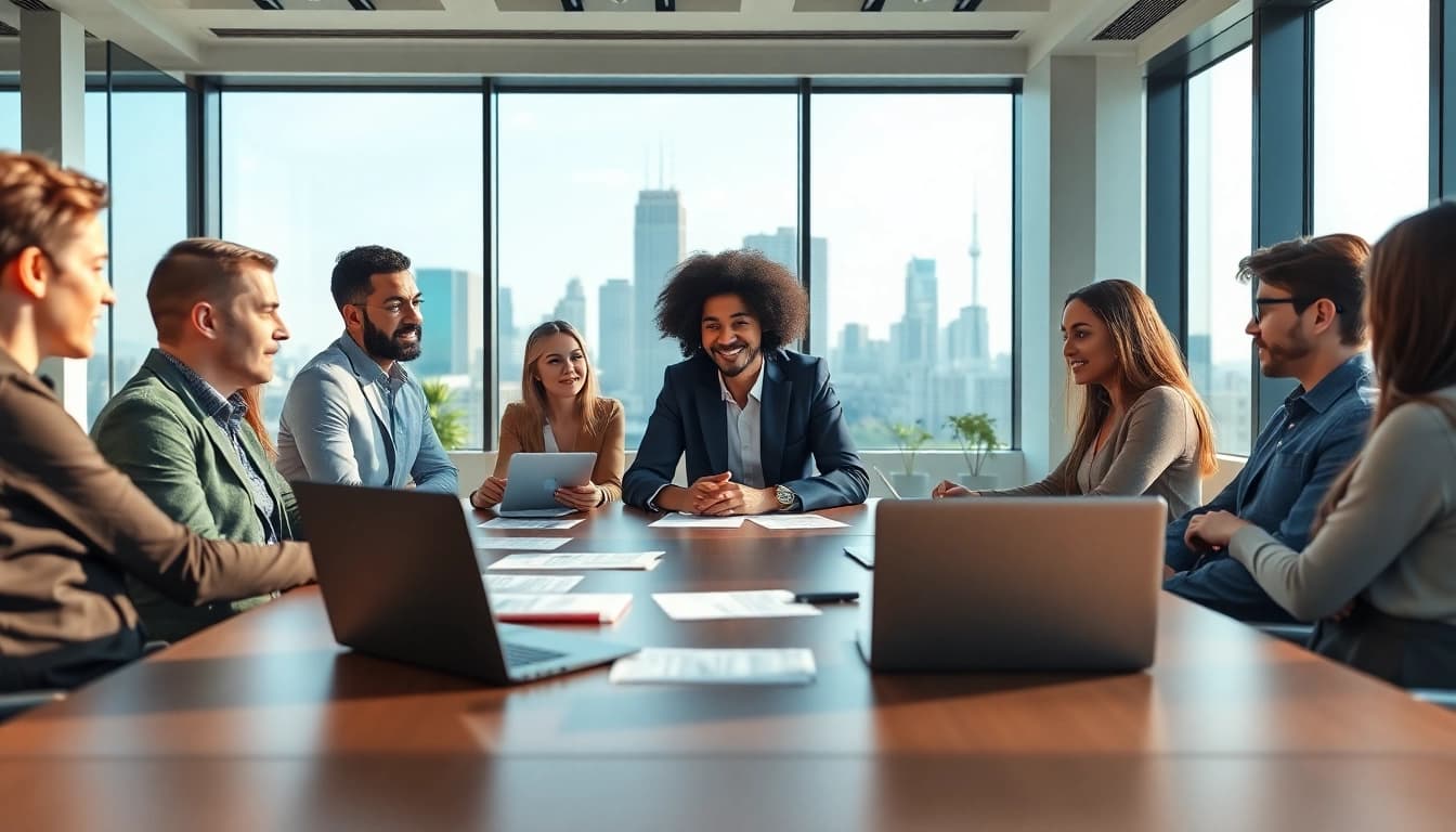 Engaging discussion at https://solarxmedia.com's professional business meeting
