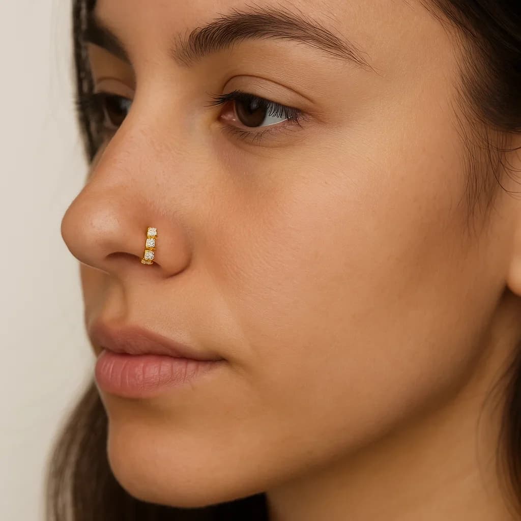 Luxury Diamond nose hoop with Fine Craftsmanship | London Diamond Online