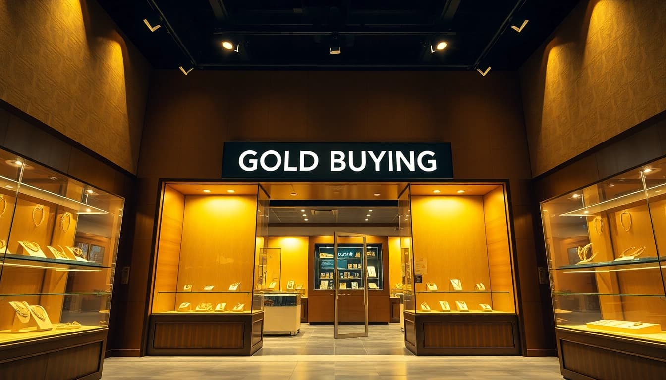Compro oro: vetrina di gioielli in oro luminosi e accoglienti.