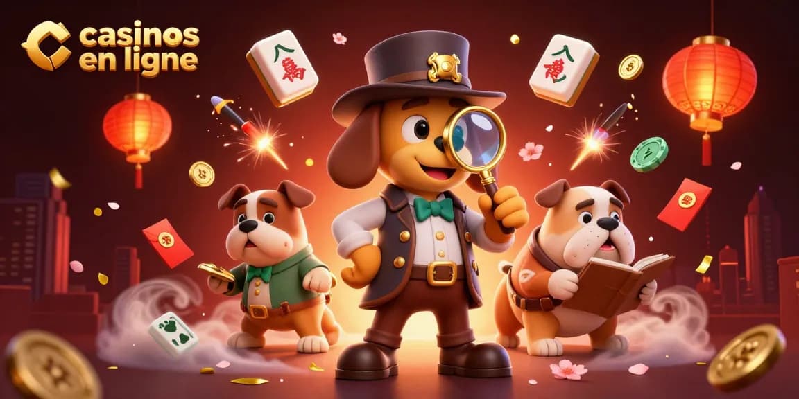 Jouez aux casinos en ligne avec un détective cartoon et son bulldog, découvrant des indices gagnants.