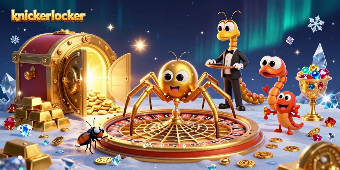Experience the excitement of knickerlocker as a golden spider spins a roulette wheel web, enhancing your betting adventures!