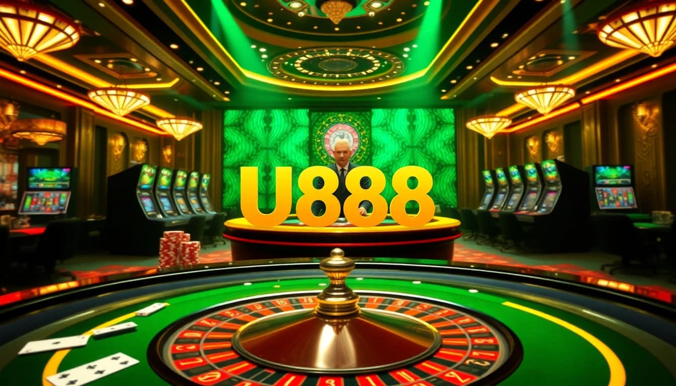 Engage in thrilling poker action at U888 casino with dynamic tables and vibrant casino ambiance.