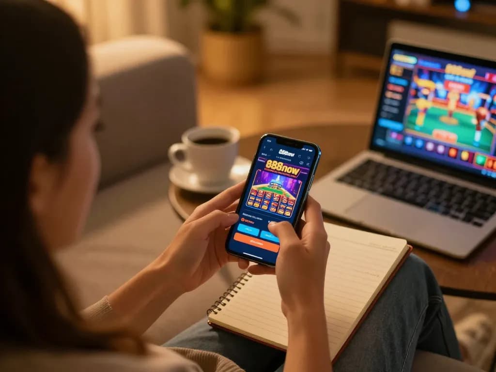 Accessing 888now đăng nhập via smartphone for immersive online gaming experience.
