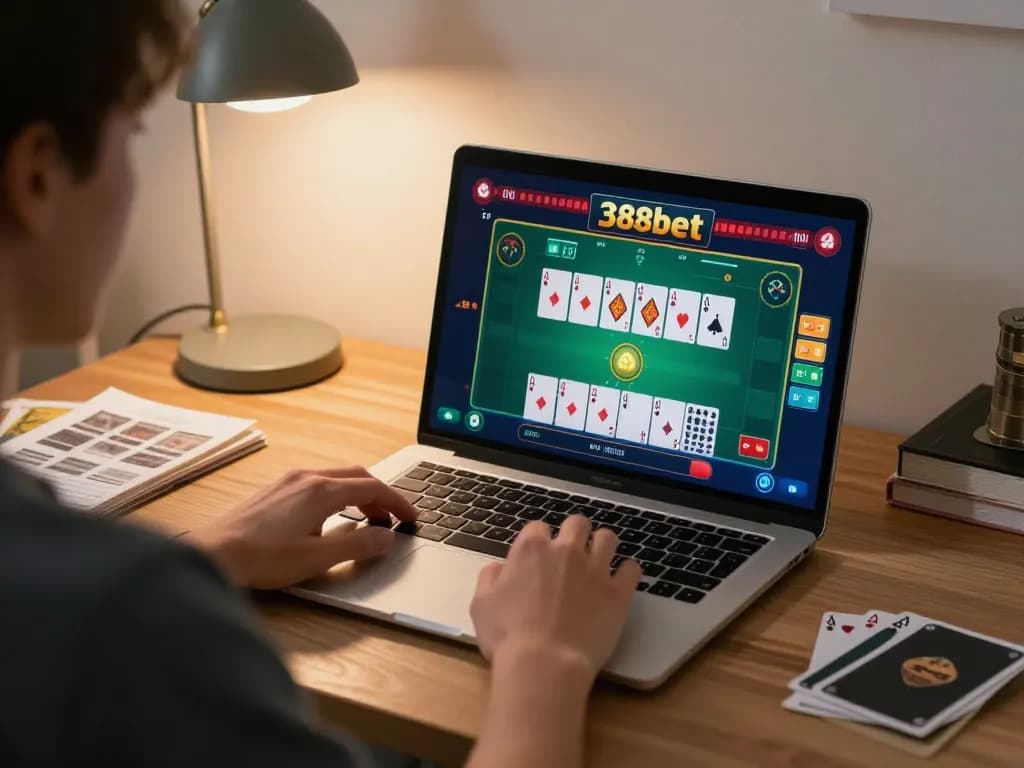 Experience the excitement of online blackjack with 388bet in a cozy home setting.