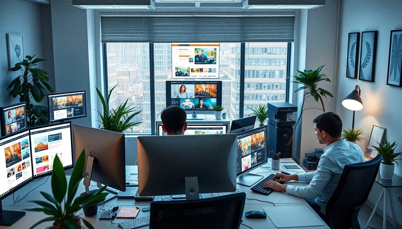 Webdesign-Projekte entwickeln kreative Lösungen in einem modernen Büro.