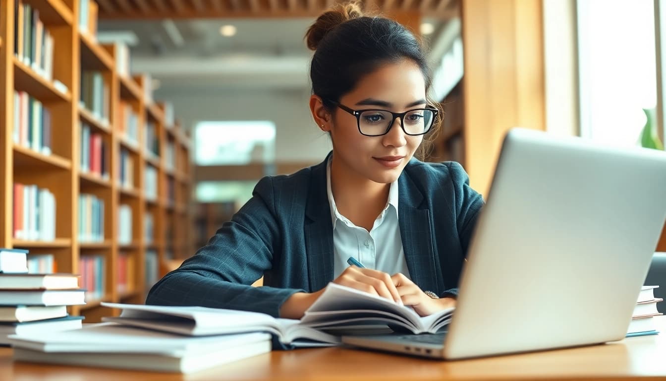 Pay someone to take GRE for me while a student studies in a tranquil library setting.