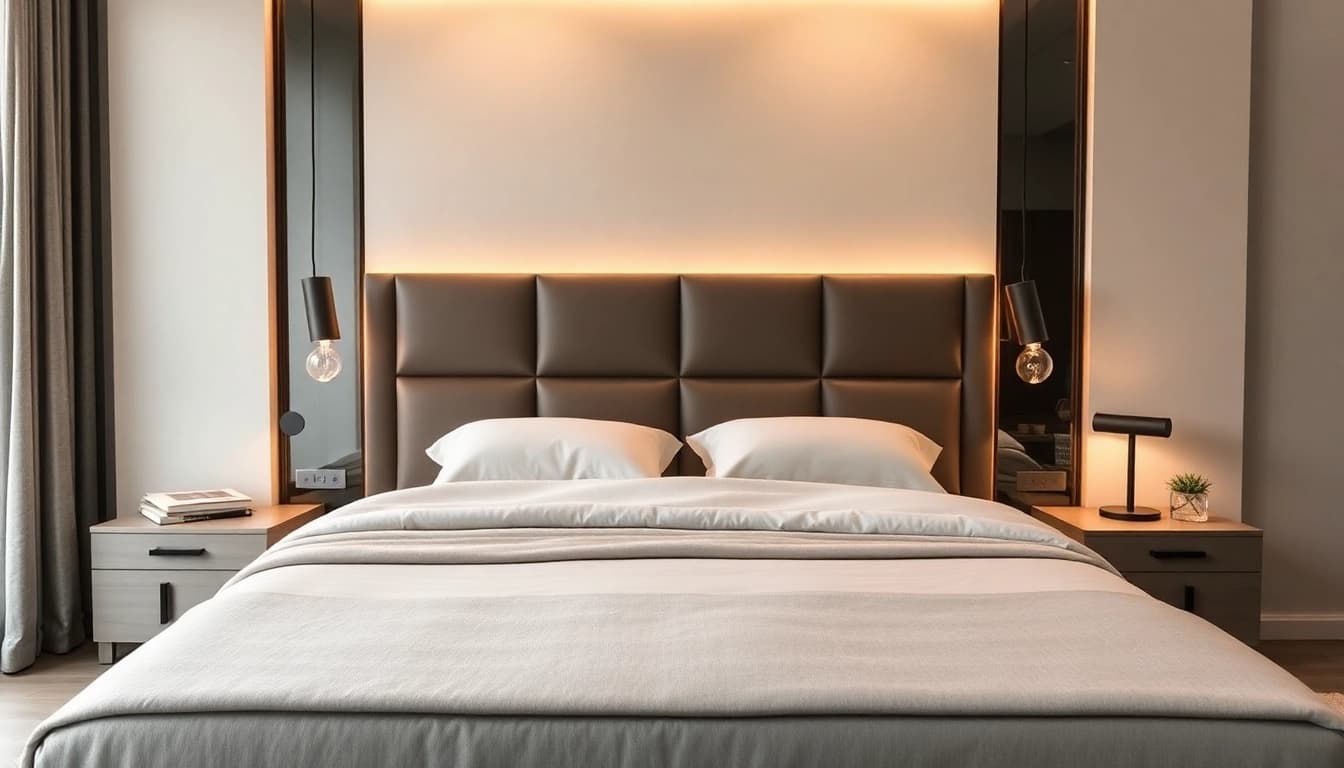 Materasso matrimoniale di alta qualità, confortevole e rilassante, posizionato su un letto con biancheria elegante e moderna.