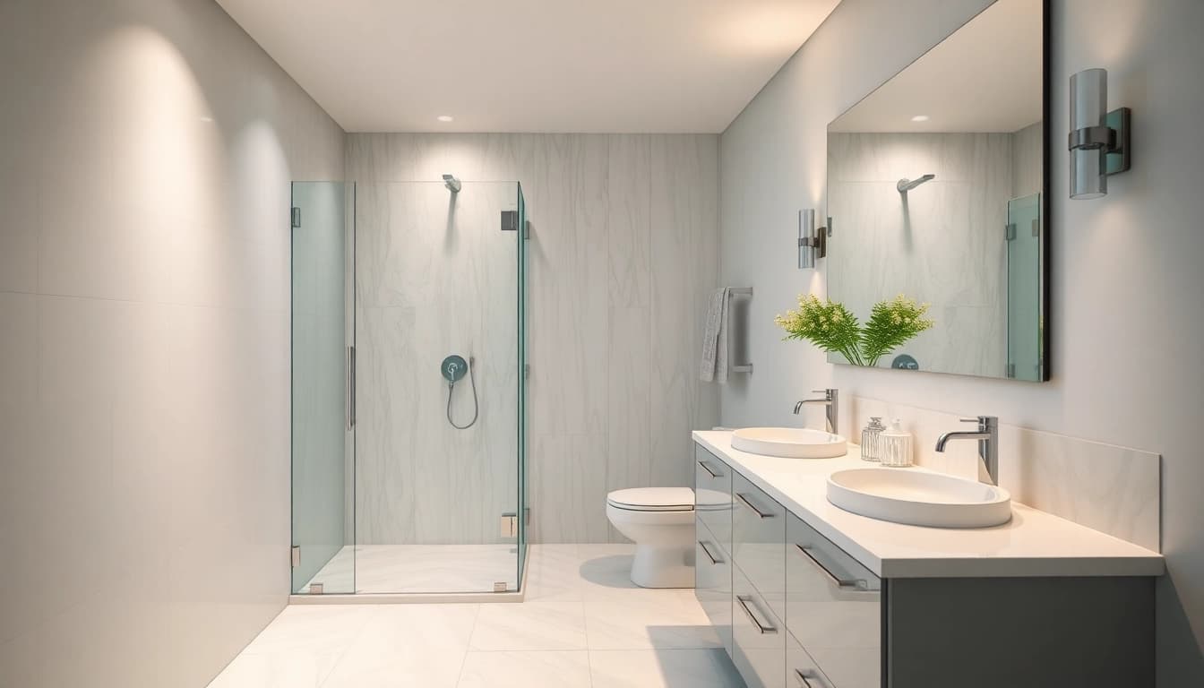 Discover stunning bathroom renovations near me featuring modern design elements and elegant finishes.