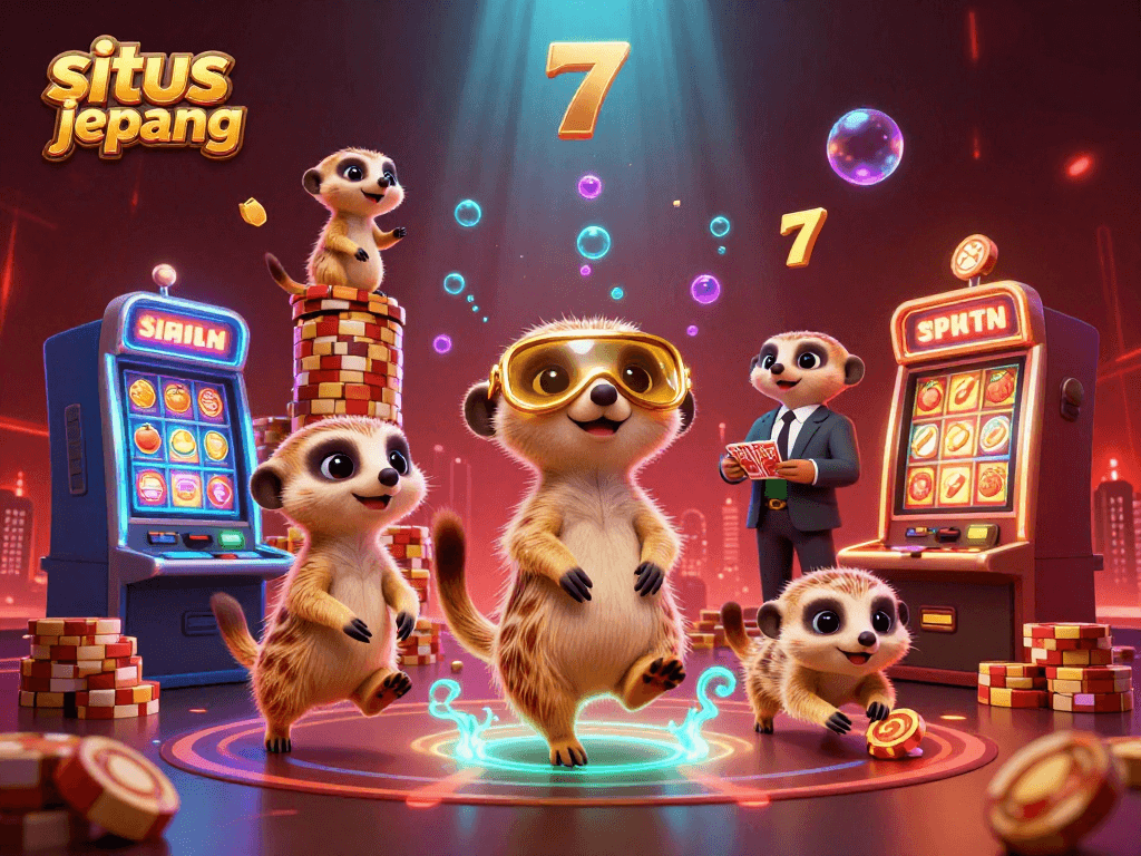 Join the excitement of situs slot jepang as meerkats manage a vibrant casino scene.