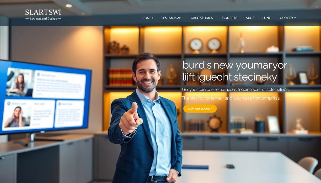 Engaging visual of a professional law firm website design featuring testimonials at https://www.lawfirmswebsitedesign.com