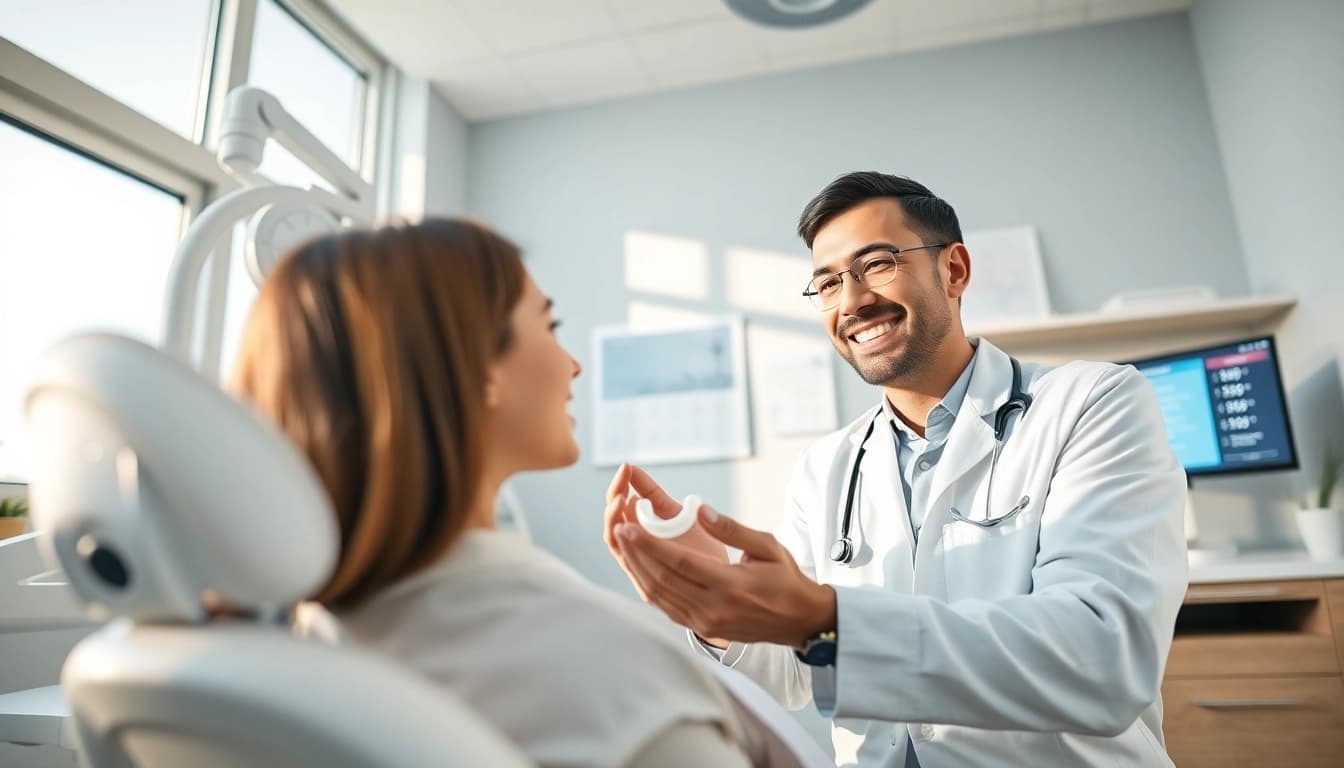 Affordable mouthpiece orthodontics consultation in a modern dental clinic.