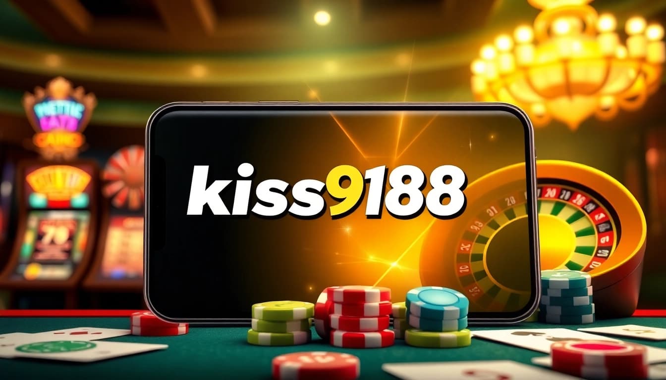 Kiss918 apk showcased in an exciting online casino scene with vibrant slot games and rich visuals.