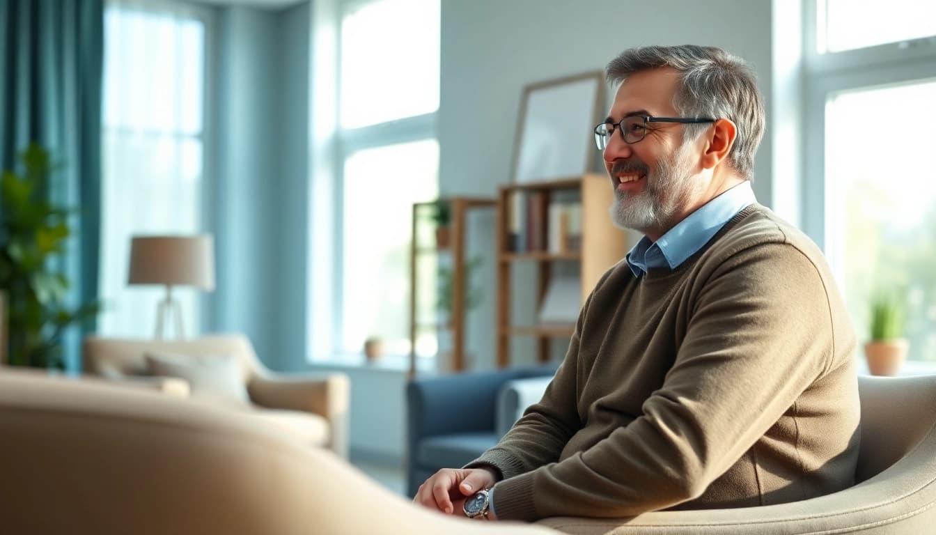 Dr. Gregor Kowal psychiatrist India conducting a consultation in his therapeutic office.