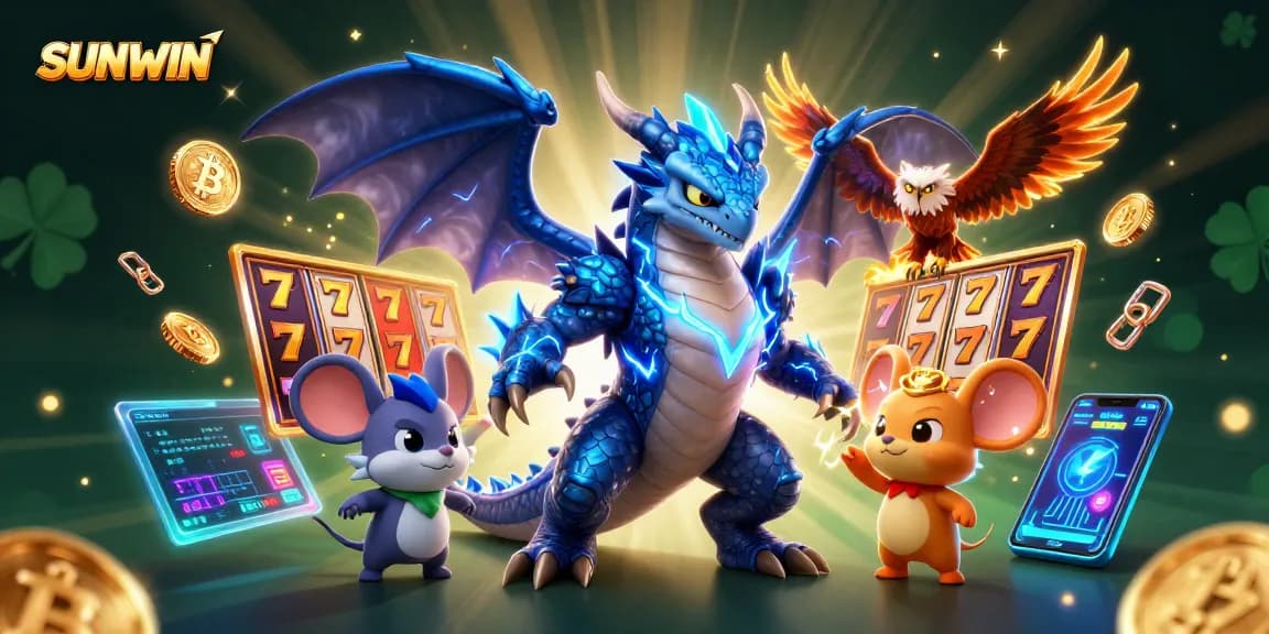 SUNWIN captures the excitement of winning in vibrant slot games with 3D characters and crypto elements.