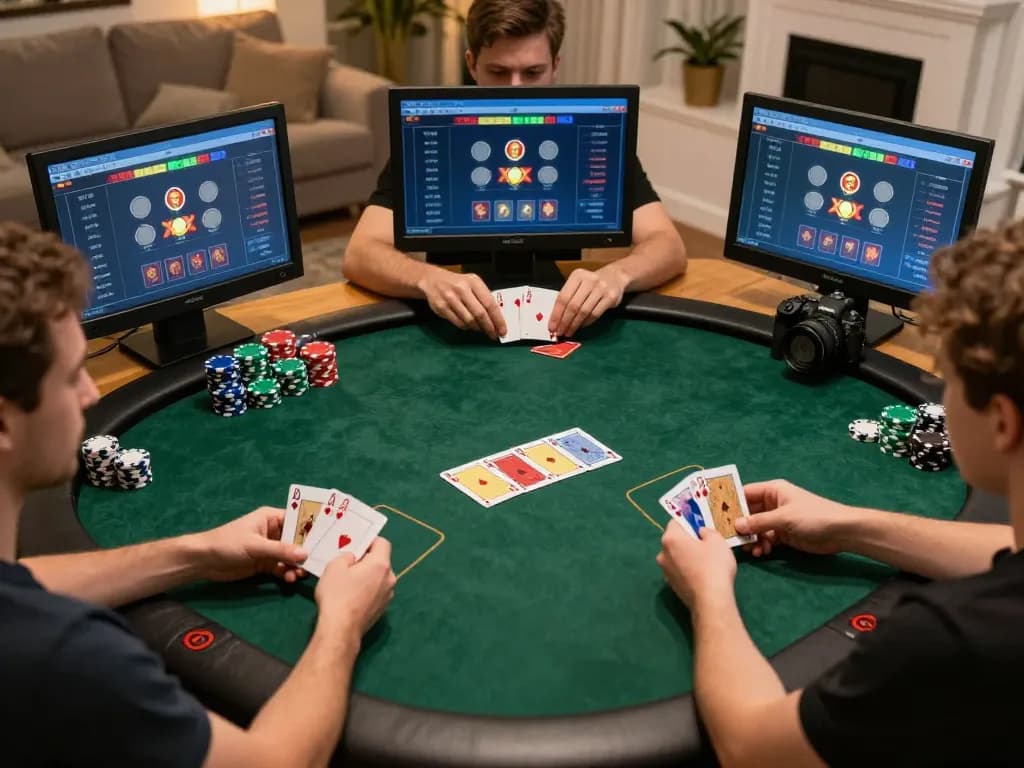 Players expertly strategizing at online poker tables with 789win 37, demonstrating competitive gameplay.