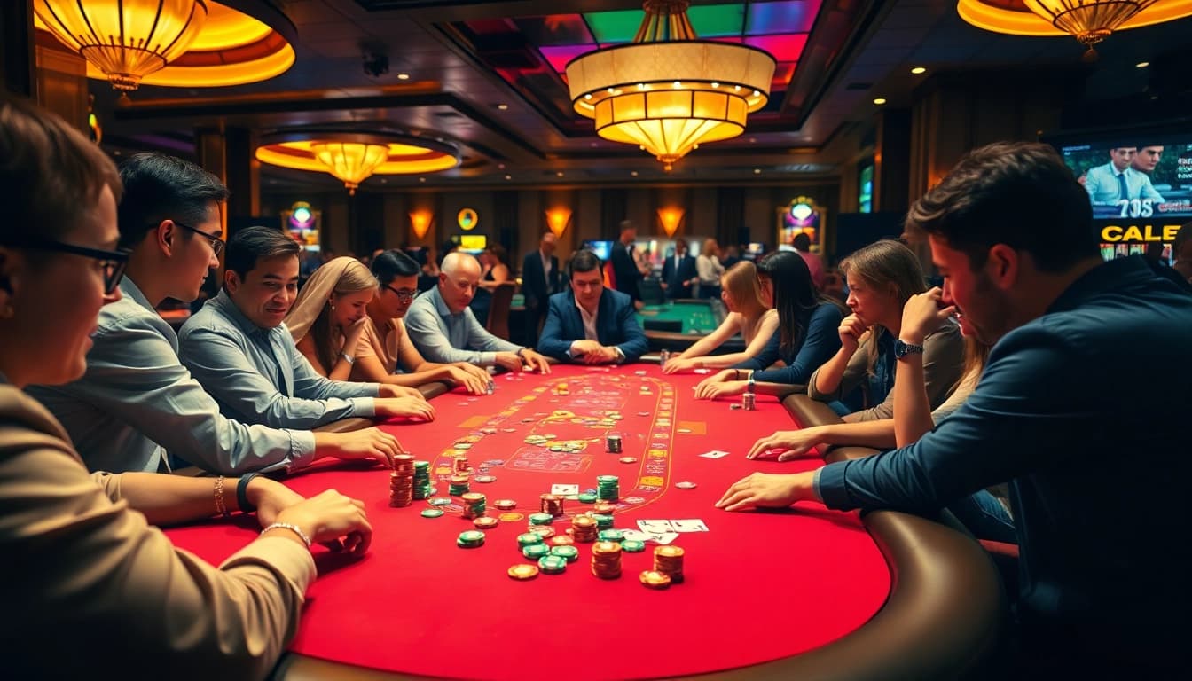 Interwin mengisahkan momen mendebarkan di meja poker kasino yang ramai.