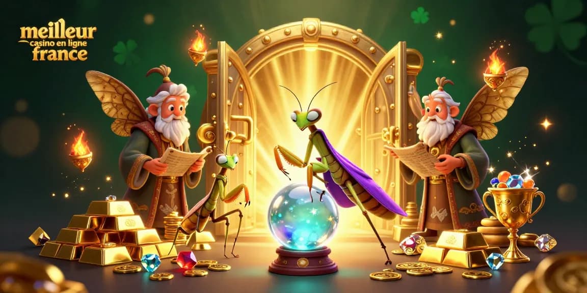 Visualisez le meilleur casino en ligne France avec une fortune révélée par une mantis et une bibliothèque de sagesse.