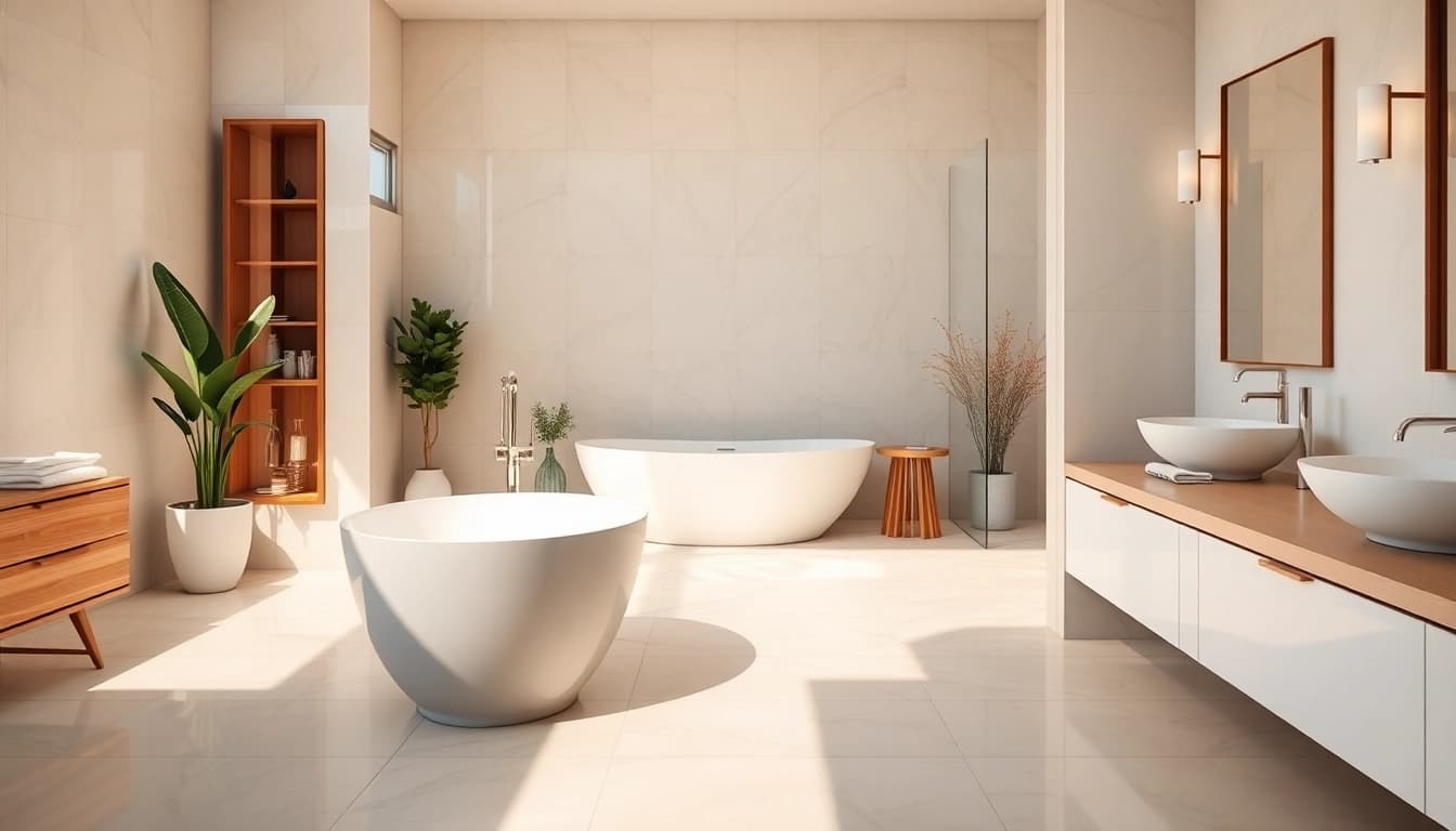 Transform your space with stunning bath renovations featuring elegant fixtures and refined design.
