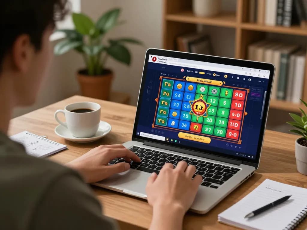 Experience YowesJP online casino gaming with player focused on Toto Macau 4D in relaxed home setup.