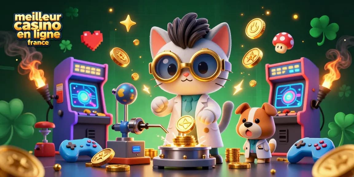 Exploitez le meilleur casino en ligne France avec une illustration dynamique de jeux.