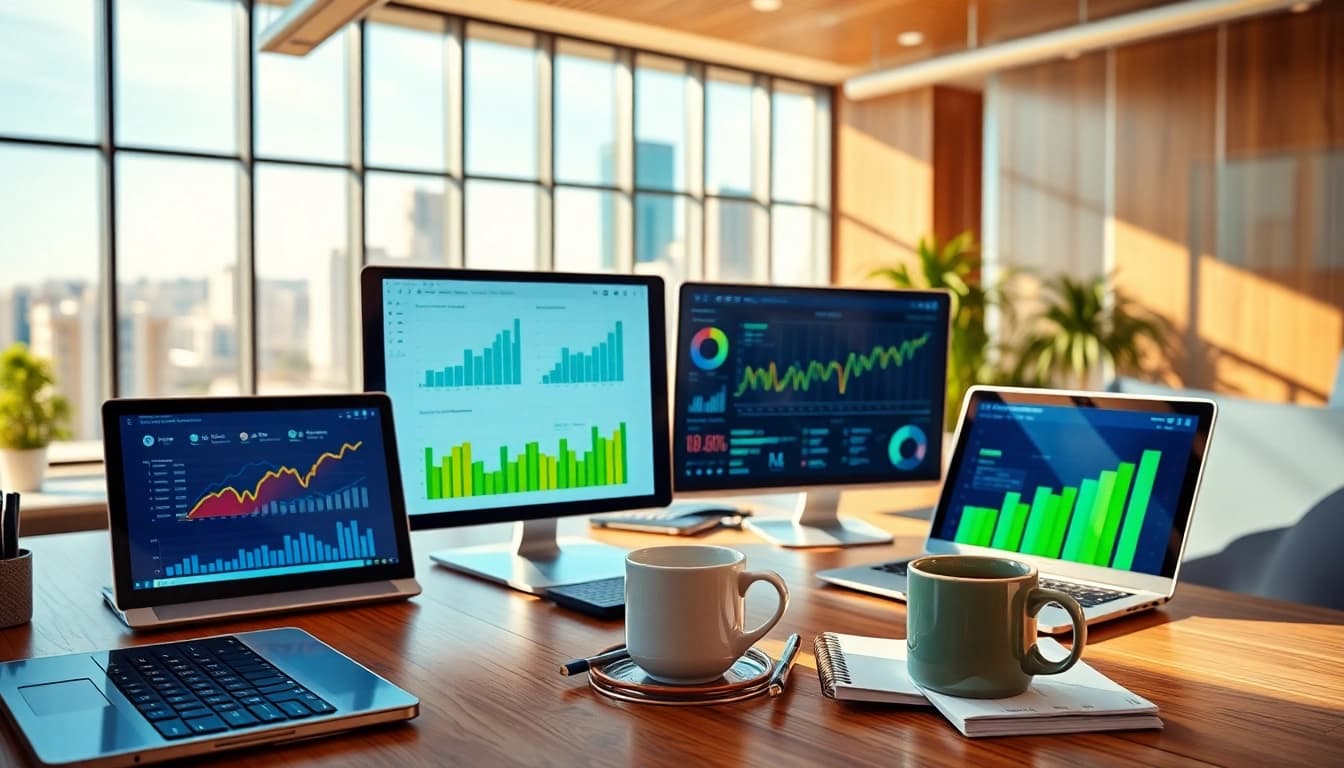 Visual representation of marketing strategies at https://eztips.com with vibrant colors and professional setup.