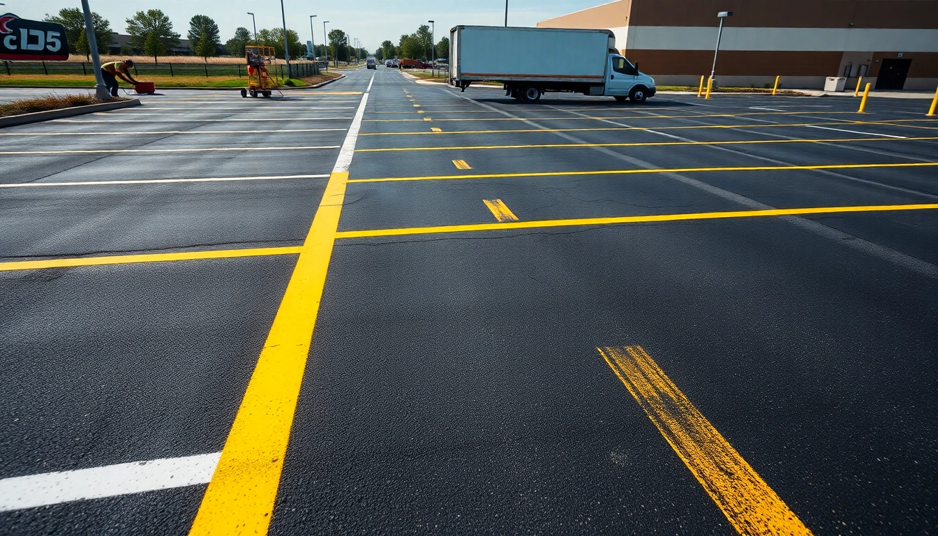 Enhancing visibility through professional parking lot striping I-55 corridor Jackson MS.