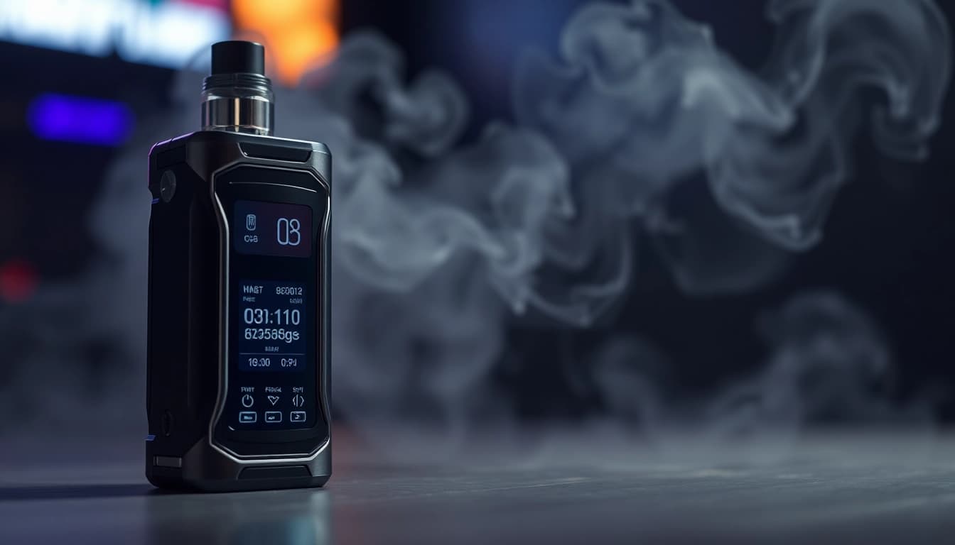 Showcase of a premium box mod device featuring customizable settings and sleek design.