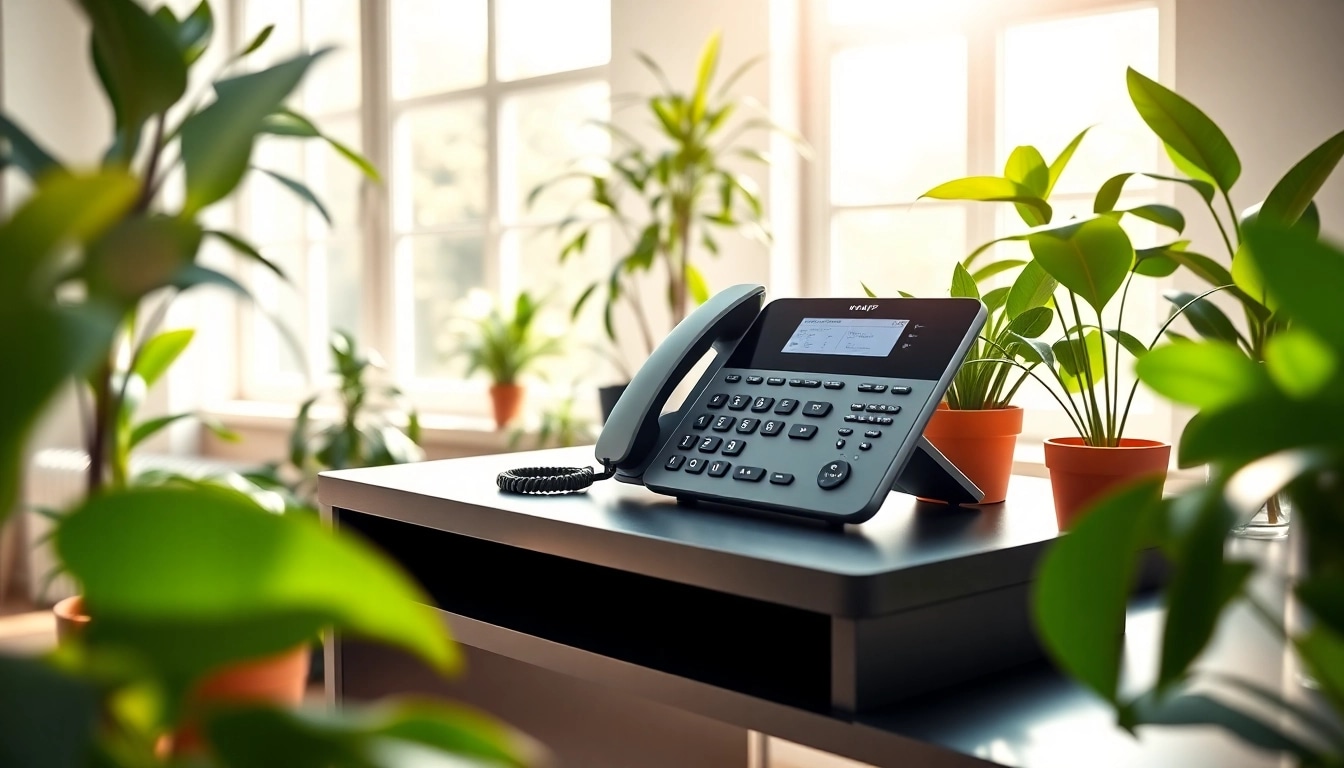 Enhance communication with a VoIP telephone in an inviting home office setup.