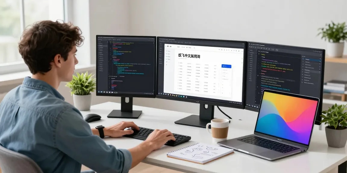 Developer customizing the 纸飞机中文版官网 interface in a modern digital workspace, showcasing innovation and productivity.