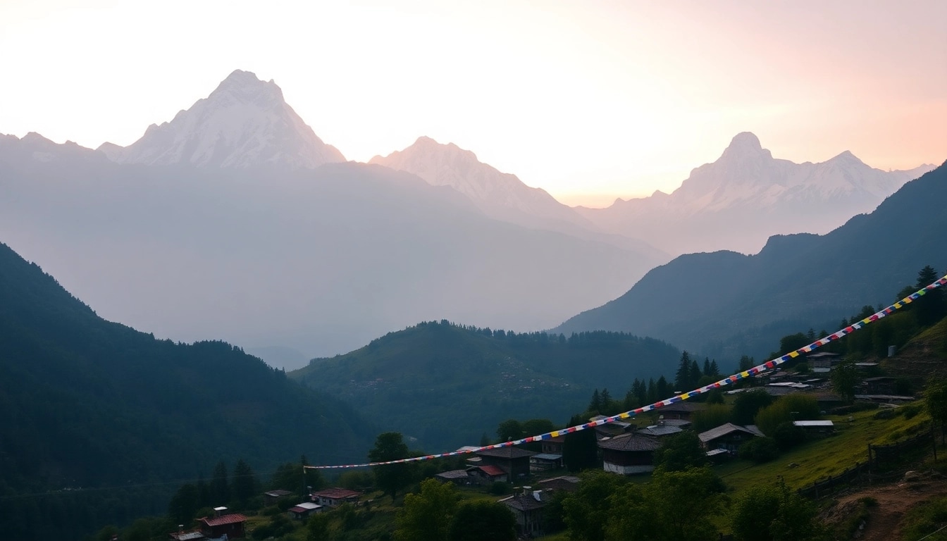 Stunning view of the Manaslu Circuit Trek highlighting Mount Manaslu at sunrise.