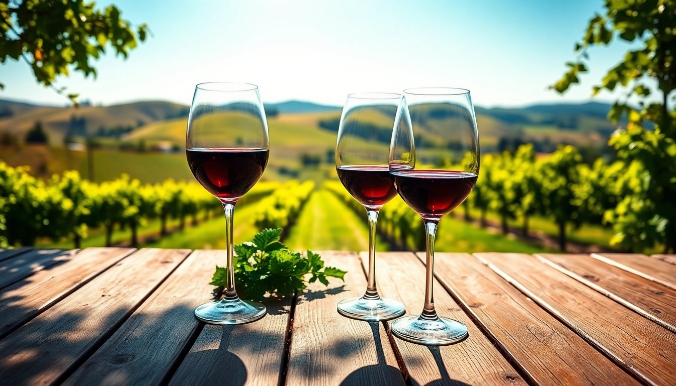 Enjoy Clarksburg wine tasting amid scenic vineyards with elegant wine glasses.