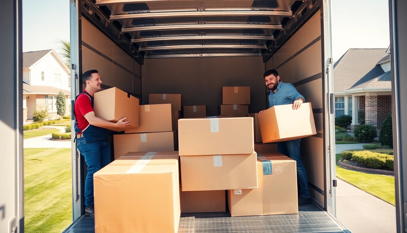 Movers in Ivins UT efficiently loading a truck in a suburban setting.