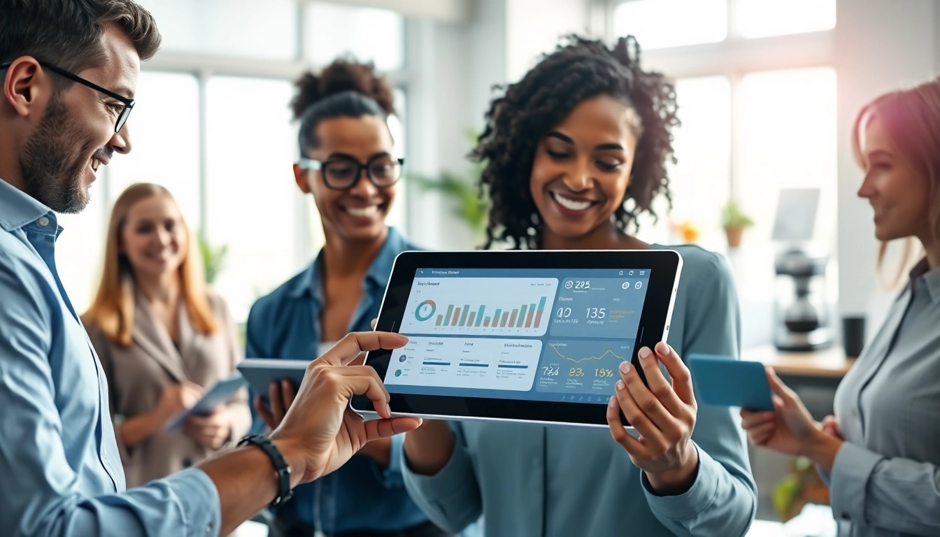Showcasing enterprise ai assistant streamlining teamwork in a modern office environment.
