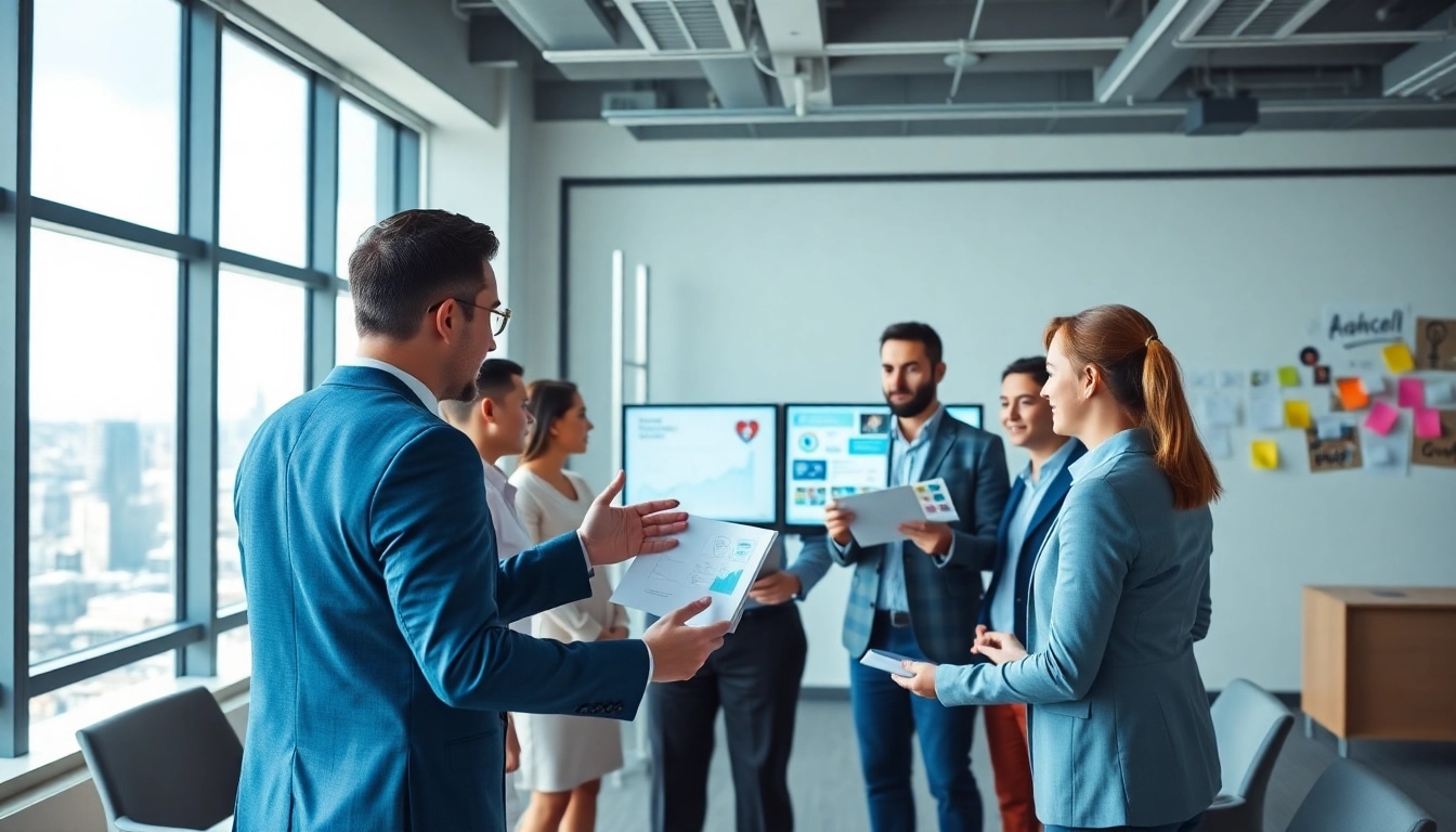 Engaging discussion led by an Auckland SEO specialist in a modern office environment.