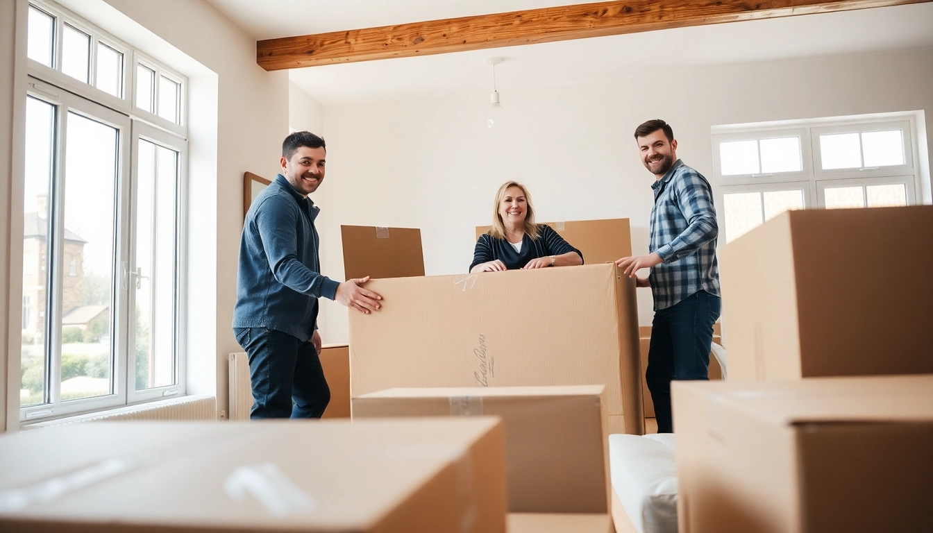 Expert removals company Cheltenham team carefully packing furniture for a local move.