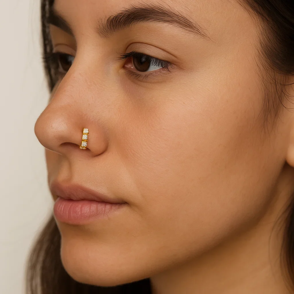 Luxury Diamond nose hoop with Fine Craftsmanship | London Diamond Online