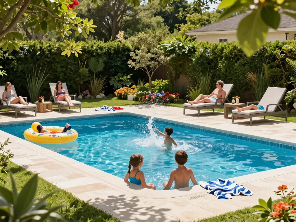 Dolphin Pool Services provides expert pool maintenance for families enjoying their sunny backyard oasis.