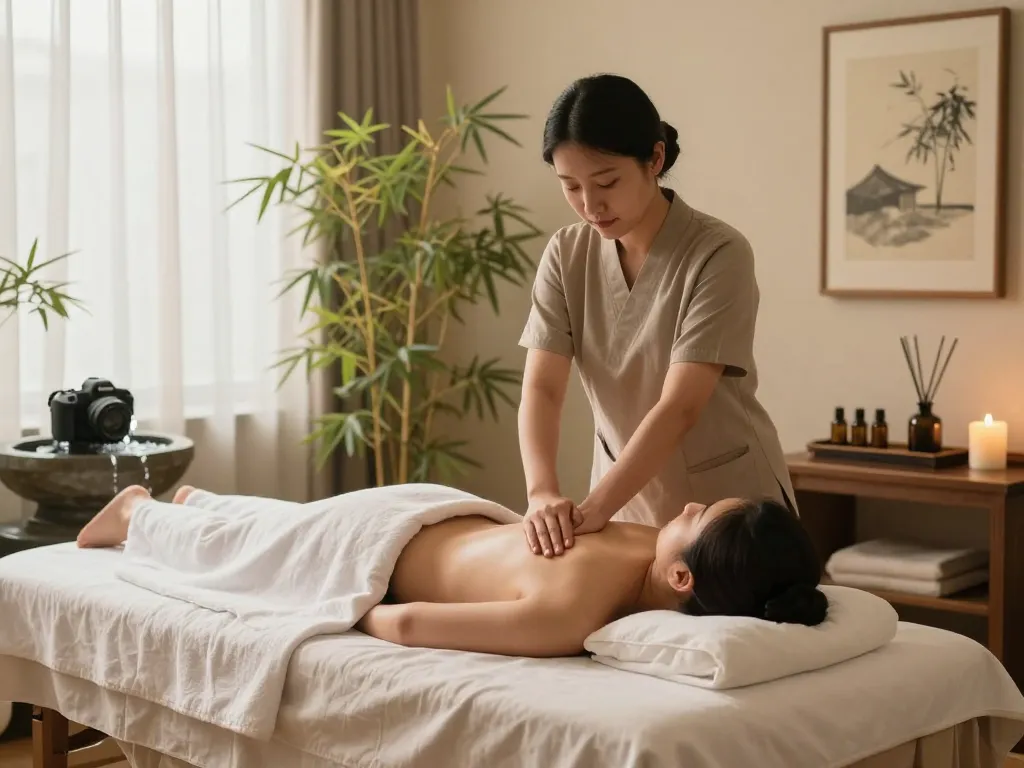Experience relaxation at 삼산동마사지 with soothing Swedish massage in a tranquil spa setting.