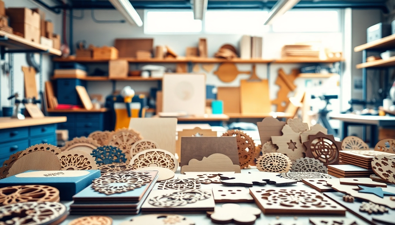 Showcasing stunning laser cutting designs with intricate details in a creative workspace.