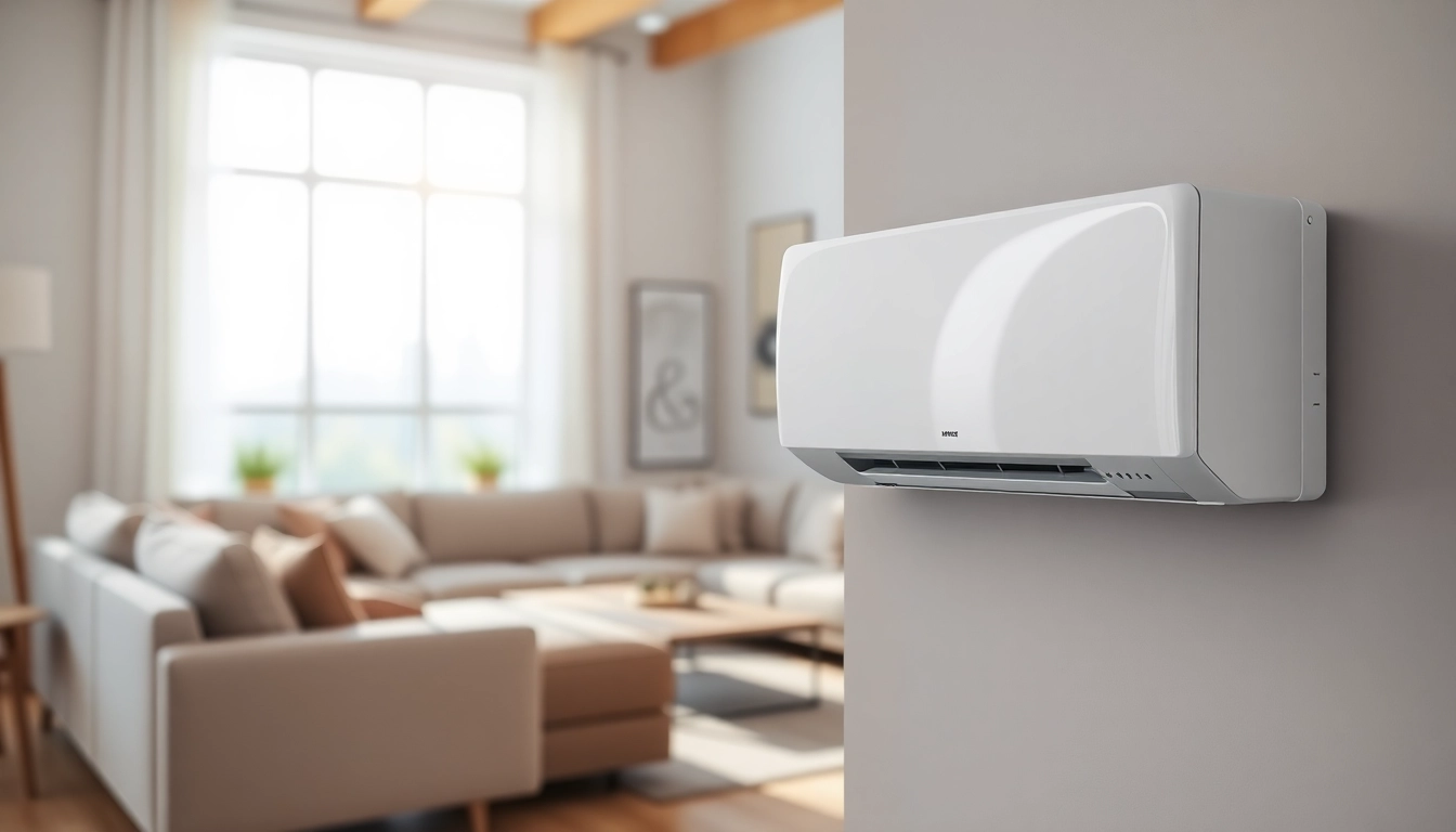 Showcasing a sleek mini split ac unit enhancing comfort in a modern living room.