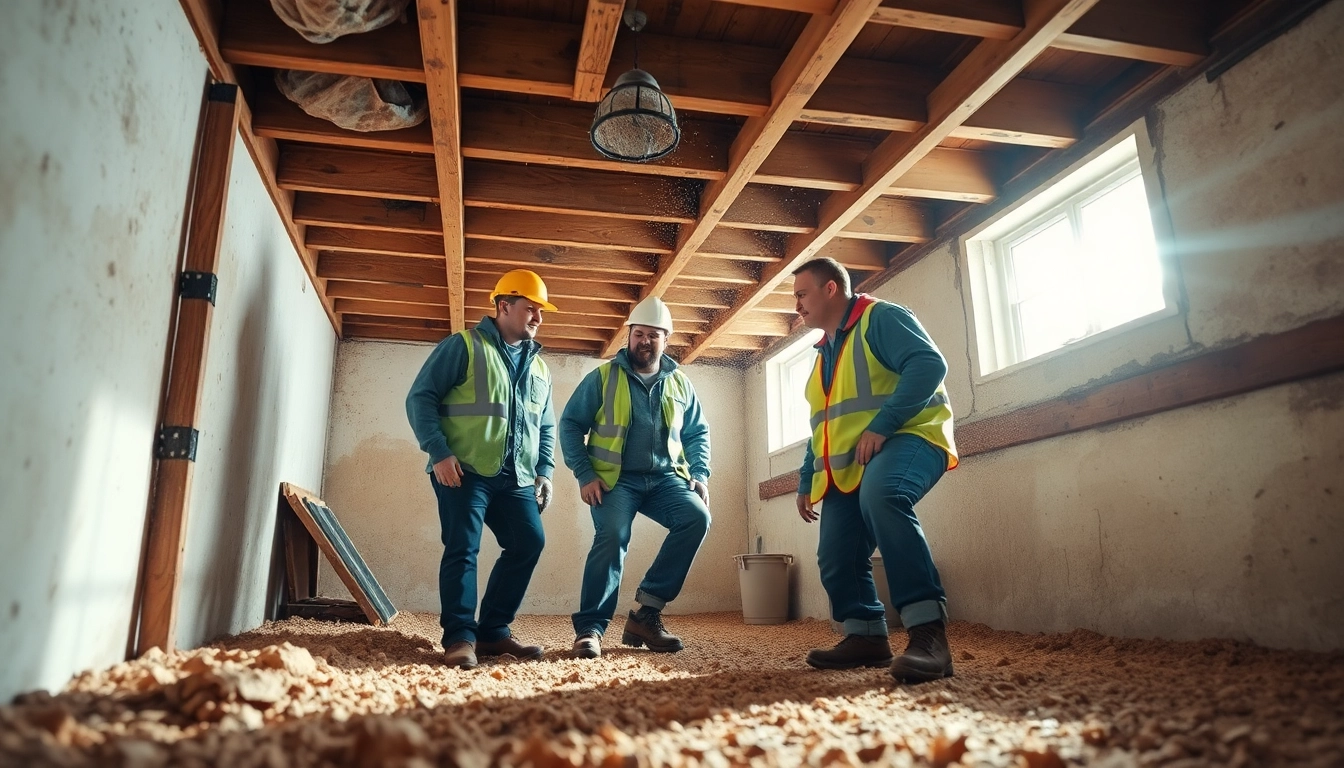 Crawl Space Restoration by a professional team showcasing effective moisture removal techniques.