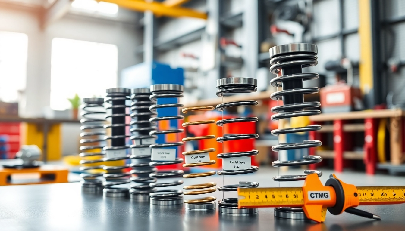 Gas Spring Supplier showcasing various gas springs in a workshop design for enhanced clarity.