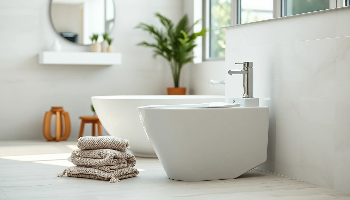Utilizzare il bidet per una pulizia completa in un ambiente bagno elegante e moderno.