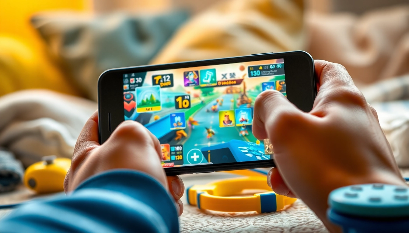 Engage with Jawal Games through a dynamic gaming setup showcasing mobile games and accessories.