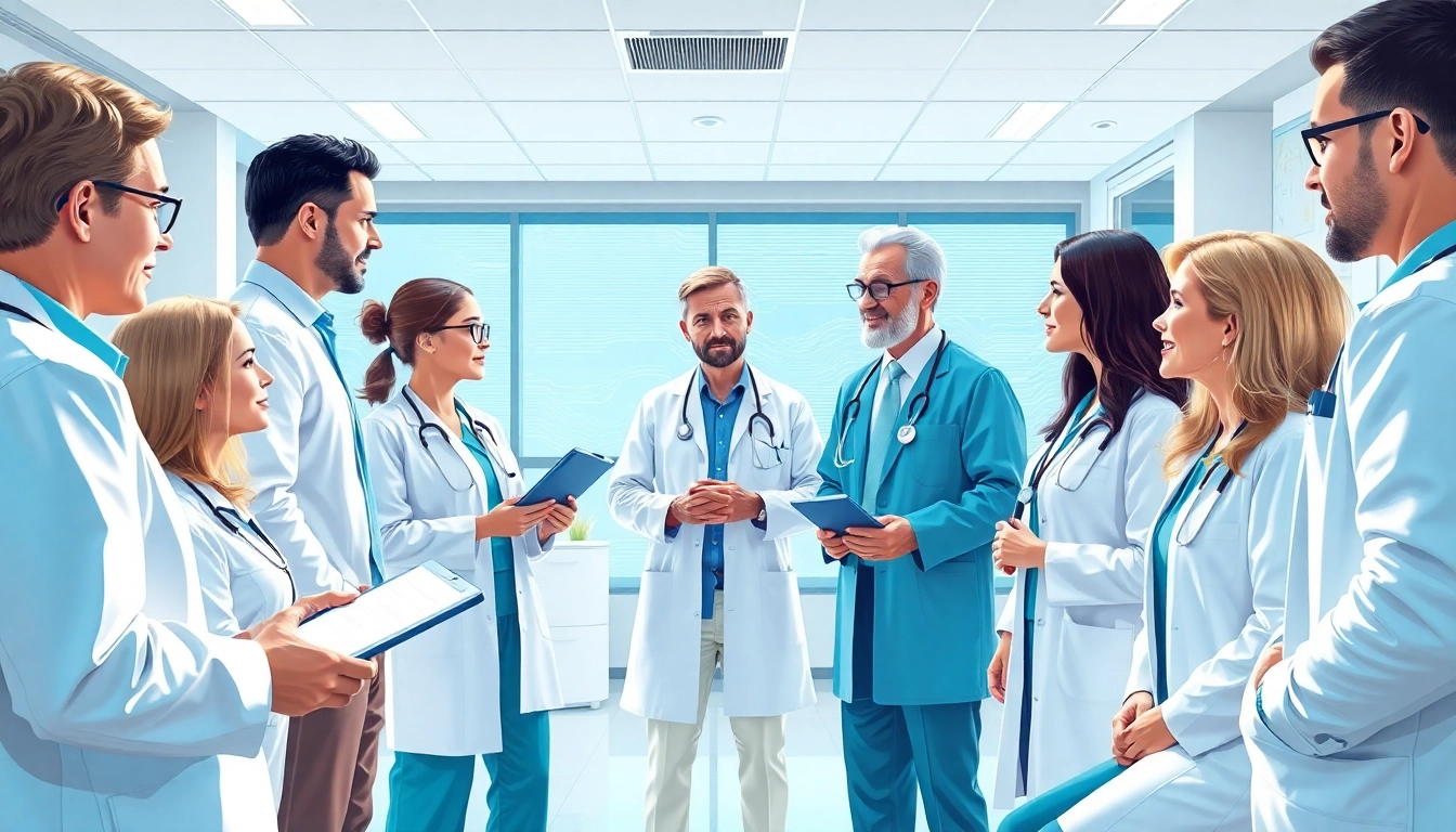 Engaging discussion among medical professionals at YourGP focused on patient care strategies.