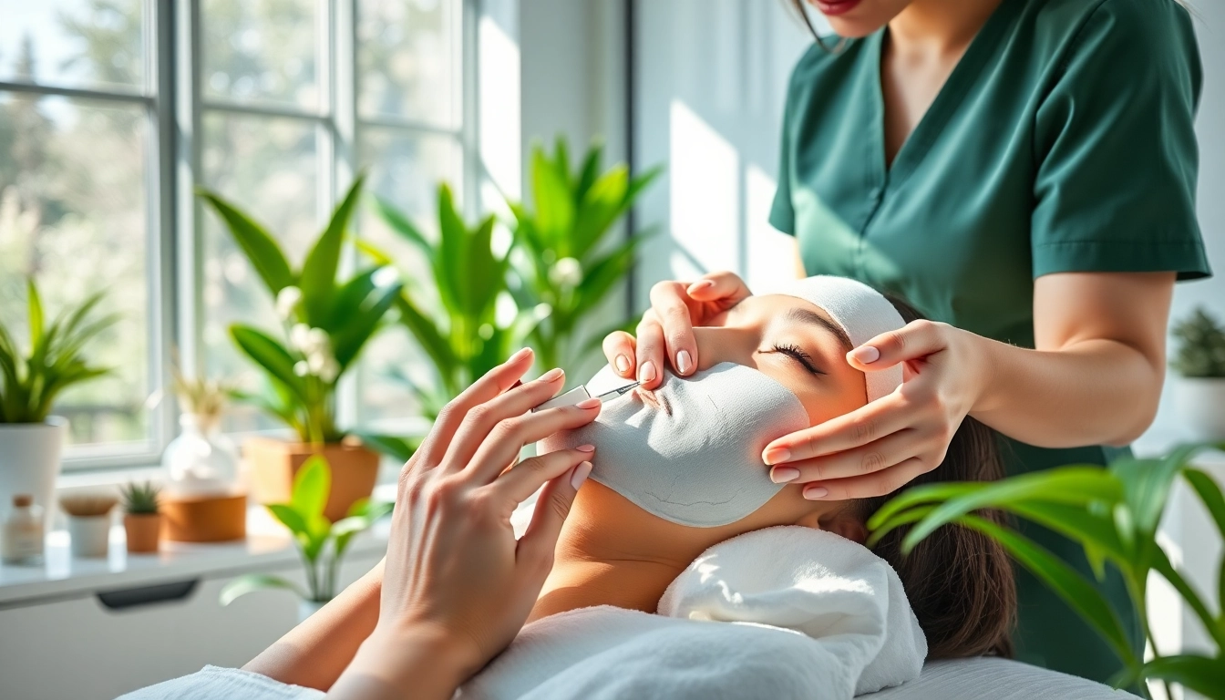 Kosmetikstudio Moers: Beauty therapist expertly applying skincare treatments in a modern studio.