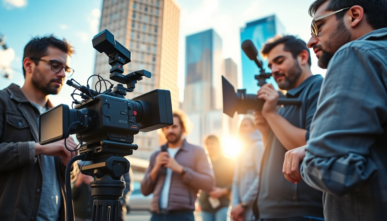 Film crew collaborating in Calgary, representing a leading Video Production Company Calgary.