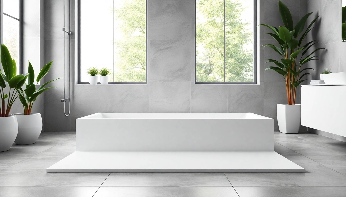 Piatto doccia elegante installato in un bagno moderno con design minimalista.