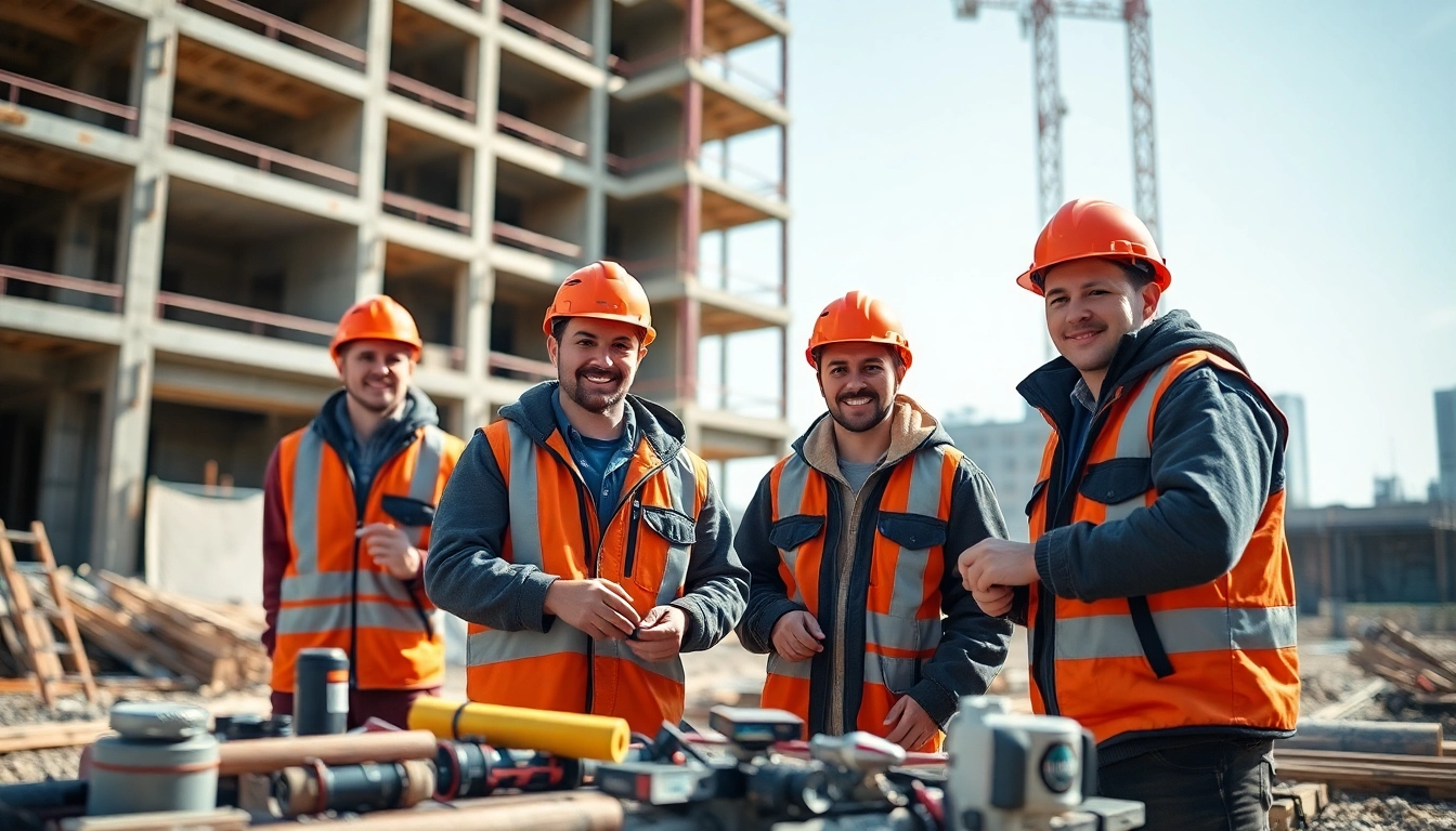 Engaging construction apprenticeship activities showcasing teamwork and hands-on skills on-site.