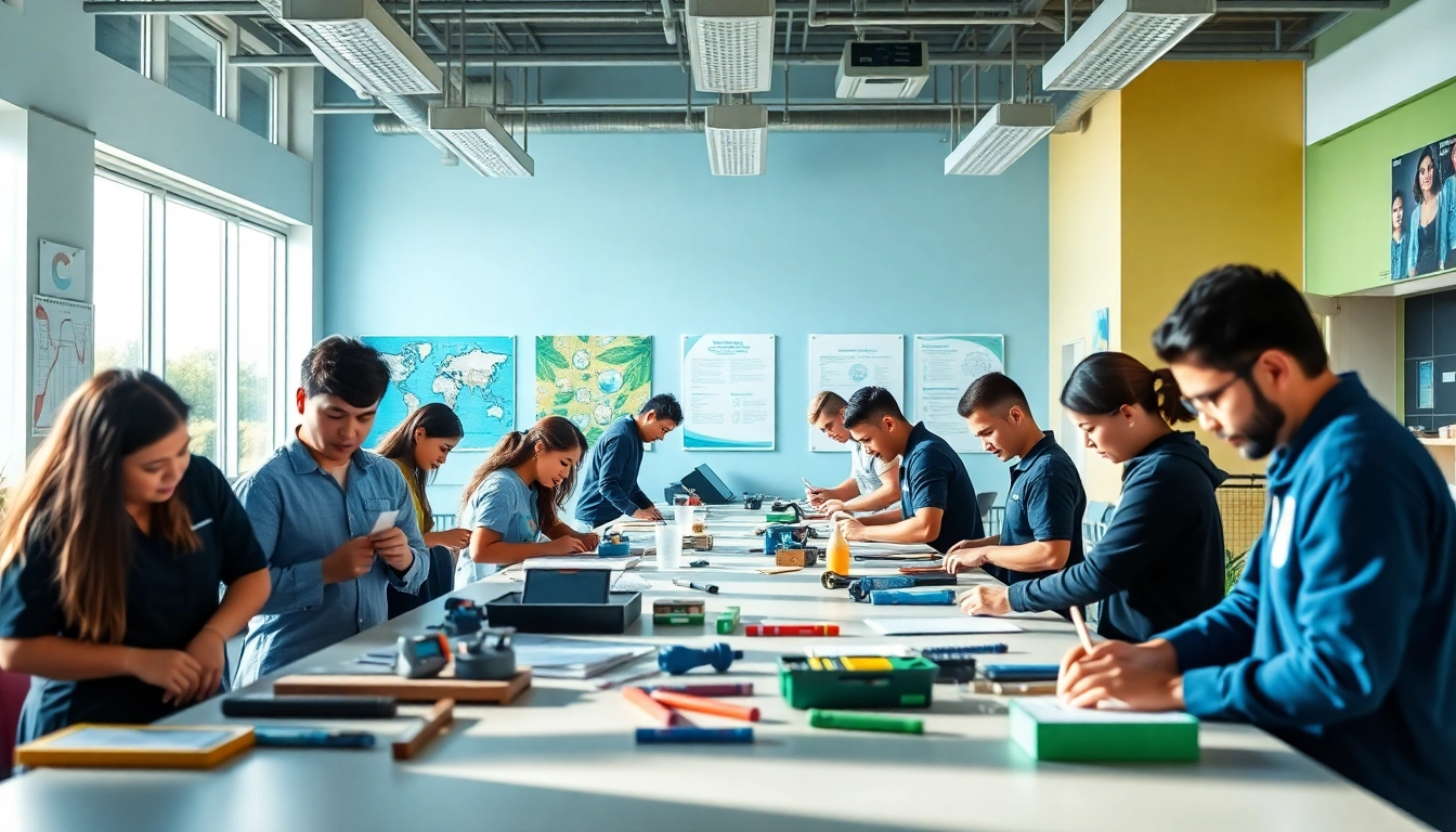 Students engaged in learning at a trade school Hawaii, showcasing teamwork and practical skills.